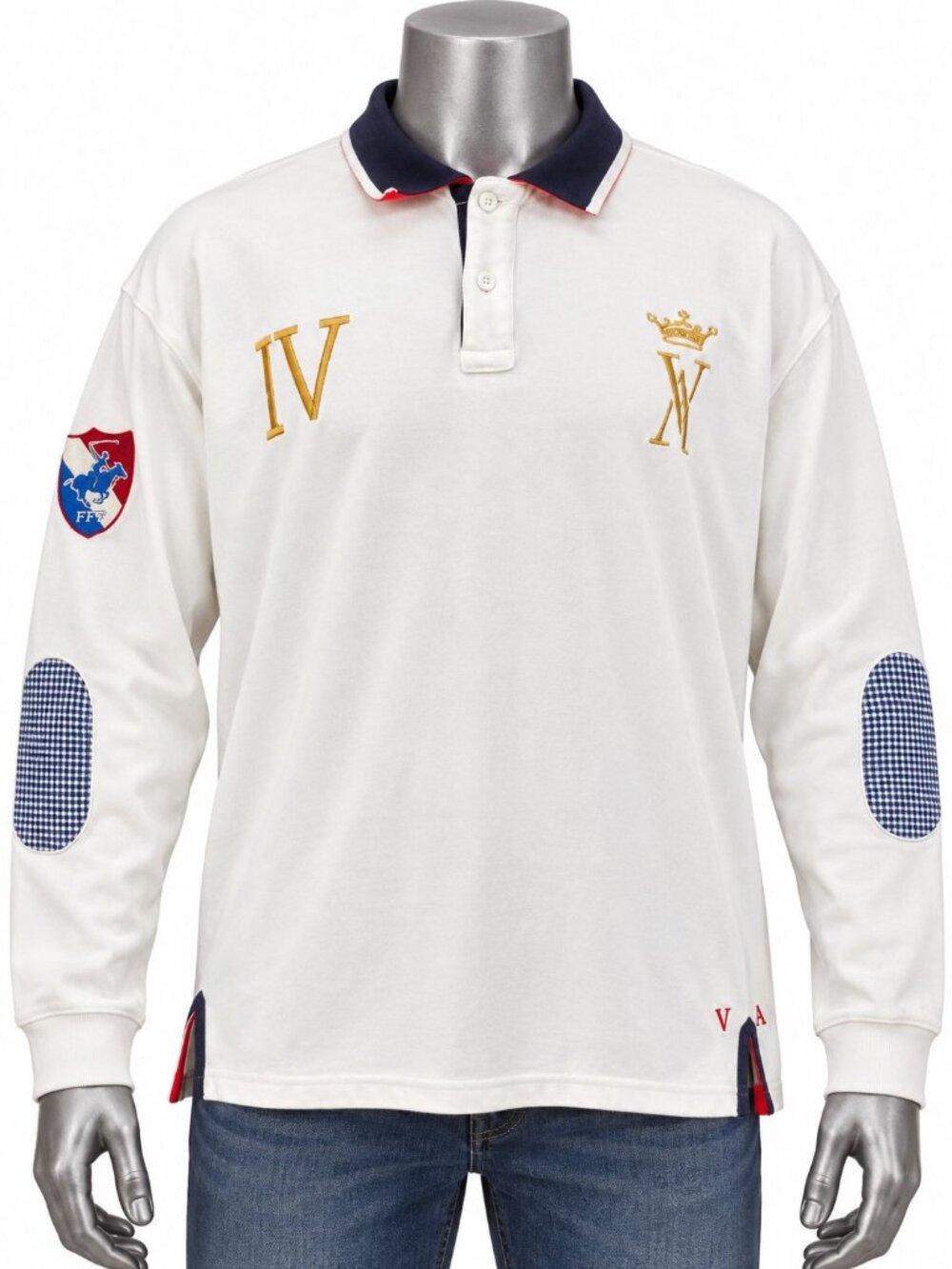 Vicomte A France Rugby Polo Shirt 3XL White Crest IV Patch Preppy Quiet Luxury